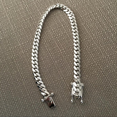 7mm Handmade Cuban Bracelet Made of Pure 999 Solid Silver
